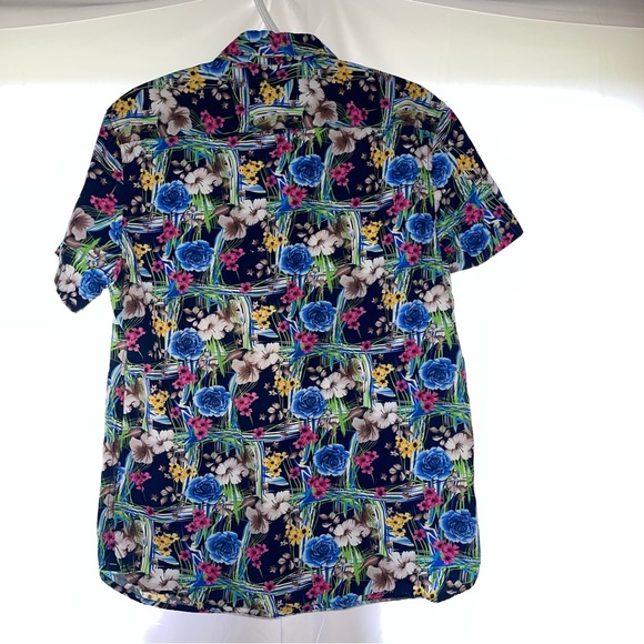 Denim & Flower Ricky Singh Shirt Mens Medium Button Up All Over Flowers - Picture 3 of 8